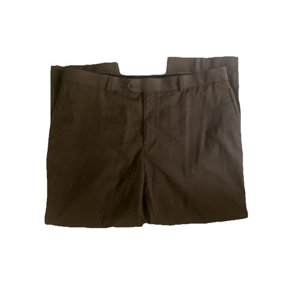 Stafford Classic Fit  Khaki Flat Front Travel Pants Slacks 44x30 - Picture 2 of 4